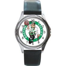 Boston Celtics Unisex Silver-Tone Round Metal Watch 10