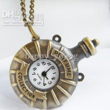 Bottle Vintage Table Necklace Bronze Quartz Pocket Watch Fashion Lon