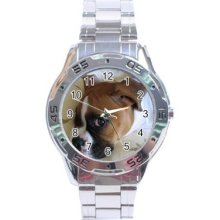 Boxer Puppy Dog Stainless Steel Analogue Watch