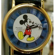 Brand-new Disney Pulsar Mens Mickey Mouse Watch Date On Dial Gorgeous