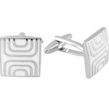 Brass With High Shine Stainless Steel Plating Square Shaped Matte Black Cufflink