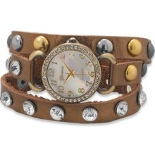 Bronze Leather Wrap Fashion Watch