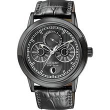 BU0035-06E Calibre 8730 Men's Strap Black Dial