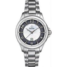 Bulova 96M113 Womens Stainless Steel Adventurer Mother Of Pearl Dial Link Bracelet