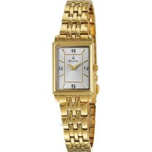 Bulova 97P102 Gold Tone Stainless Steel Link Bracelet Silver Tone ...