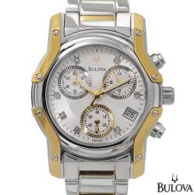 BULOVA 98P120 Chronograph Diamond Ladies Watch