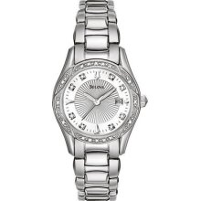 Bulova Ladies Diamond Stainless Steel Watch 96r133 Retail $399.00