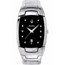 Bulova Latest Date Silver Mens Watch 96g46