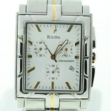 Bulova Men's 98h28 Square Chronograph Watch Two Tone Stainless Steel