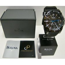 Bulova Precisionist Champlain Diver Watch Date 98b142 Msrp $499 Carbon Fiber