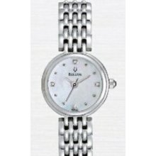 Bulova Stainless Steel 4 Diamonds Ladies Watch