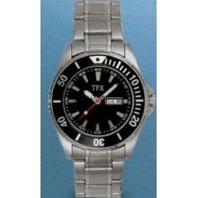 Bulova Tfx Collection Ladies` Stainless Steel Watch W/ Black Dial & Bezel