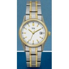 Bulova Tfx Collection Ladies` 2 Tone Stainless Steel Bracelet Watch