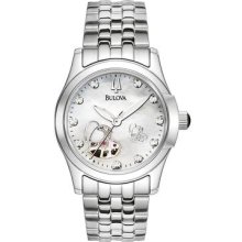 Bulova Women's 96p114 Automatic Mechanical Diamond Mother-of-pearl Dial Watch