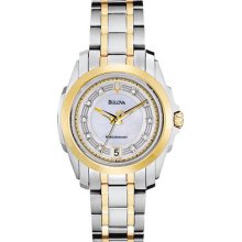 Bulova Women's Watch Precisionist Date Two Tone St.steel 10 Diamonds 98p129