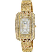 Burgi Bur053yg Rectangular Crystal Quartz Womens Bracelet Watch