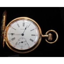 c1901 Waltham 18kt Hunter Case 15 Jewel Pocket Watch