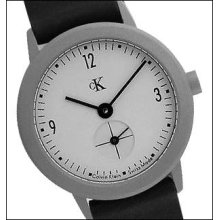 Calvin Klein Black Leather Strap Analog White Dial Women Watch K3232 20 15