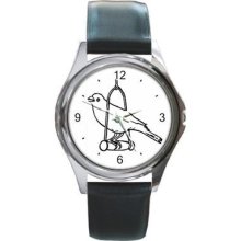 Canary Bird Art Unisex Round Wrist Watch