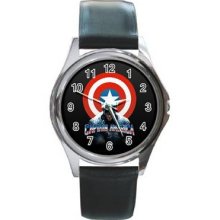 Captain AmericaUnisex Silver-Tone Round Metal Watch 14