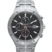 Caravelle Men`s Stainless Steel Chronograph Watch W/ Date Calendar