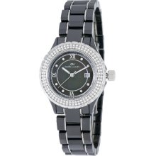 Carlo Monti Ladies Quartz Watch With Mother Of Pearl Dial Analogue Display And Black Ceramic Bracelet Cm201-122A