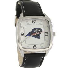 Carolina Panthers watches : Carolina Panthers Retro Watch with Leather Band