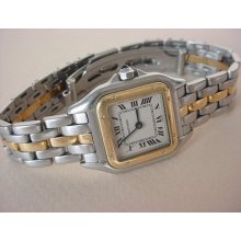 Cartier Panthere Watch One Row 18k Yellow Gold Stainless Steel Cartier Watch