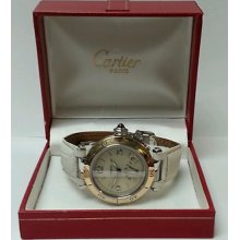 Cartier Pasha 38mm Power Reserve Stainless Steel &18k Automatic Watch 1033