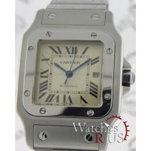 Cartier Santos Galbee 29 Mm 2319 Brushed Steel Bracelet White Roman Dial