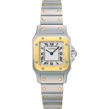 Cartier Santos Two Tone 18kt Yellow Gold and Steel Ladies Watch W20012C4