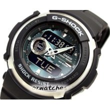 Casio G-shock Digital Analog G-300-3a G-300-3av Green Stock Resistant With Box