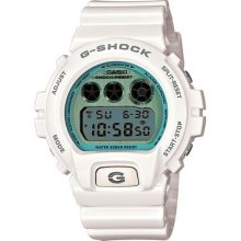 Casio G-shock Gloss White Green Brushed Face Tough Culture Watch - Dw6900pl-7