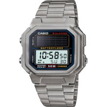 Casio Men's Digital Stainless Steel Solar-powered Chronograph Watch Al-0190w