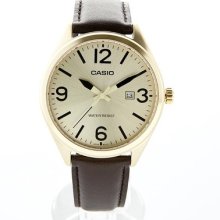 Casio Mtp1342l-9b Brown Leather Modern Casual Menâ€™s Dress Watch