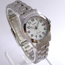 Casio Steel White Dial With Date Ladies Watch