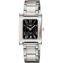 Casio Unisex Core BEL100D-1A2V Silver Stainless-Steel Quartz Watch with Black Dial