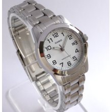 Casio White Dial With Date Ladies Watch- 4