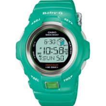 Casio Women's Bgr300gr-3 Baby-g Square Luminous Aquamarine Digital Watch