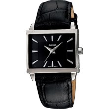 Casio Women's Core LTP1334L-1A Black Leather Quartz Watch with Bl ...