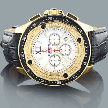 Centorum Mens Chronograph Diamond Watch 0.55ct Yellow