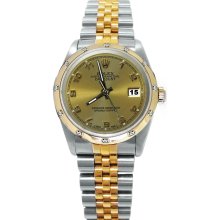 Champagne Arabic dial pearl master diamond bezel rolex datejust watch