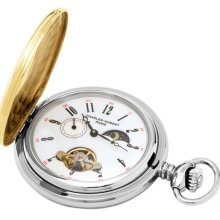 Charles Hubert Paris Men's Mechanical Gold Plated Pocket Watch White Dial