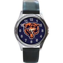 Chicago Bears 04 Unisex Silver-Tone Round Metal Watch