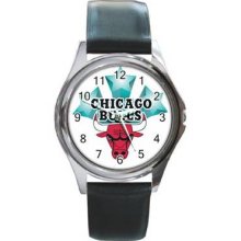 Chicago Bulls Unisex Silver-Tone Round Metal Watch 02