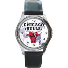 Chicago Bulls Unisex Silver-Tone Round Metal Watch 04