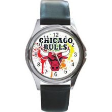 Chicago Bulls Unisex Silver-Tone Round Metal Watch 03