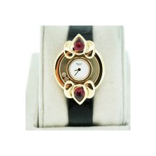 Chopard Happy Diamonds 18K Yellow Gold and Pink Tourmaline Watch