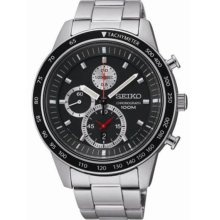 Chronograph Stainless Steel Case noBracelet Black Dial Tachymeter Bezel