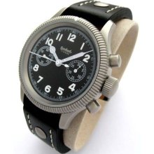 Chronograph Watch Military Pilot + Glass Back Cover